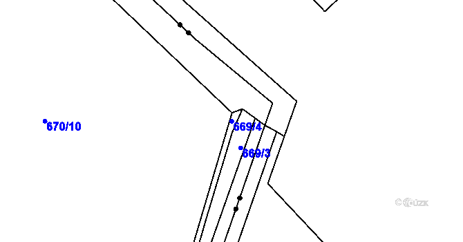 Parcela st. 669/4 v KÚ Smidary, Katastrální mapa