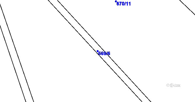 Parcela st. 669/6 v KÚ Smidary, Katastrální mapa