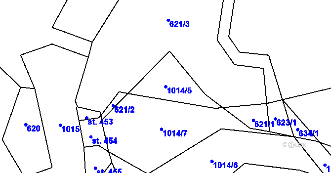 Parcela st. 1014/5 v KÚ Smidary, Katastrální mapa
