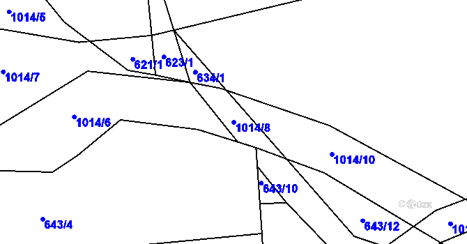 Parcela st. 1014/8 v KÚ Smidary, Katastrální mapa