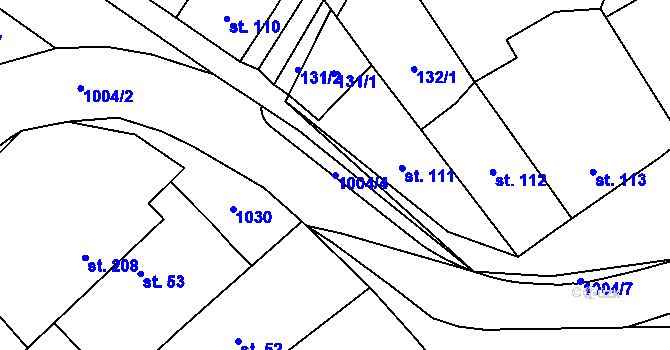 Parcela st. 1004/4 v KÚ Smidary, Katastrální mapa