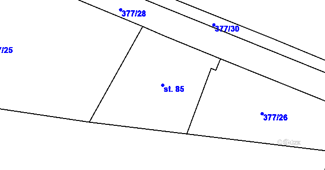 Parcela st. 85 v KÚ Kouty u Smilkova, Katastrální mapa