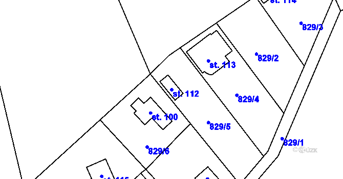 Parcela st. 112 v KÚ Kouty u Smilkova, Katastrální mapa