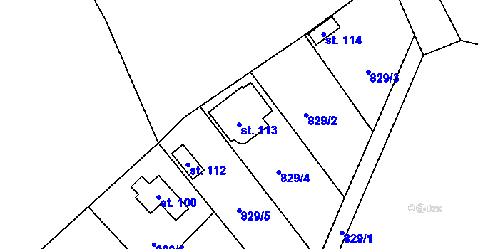 Parcela st. 113 v KÚ Kouty u Smilkova, Katastrální mapa