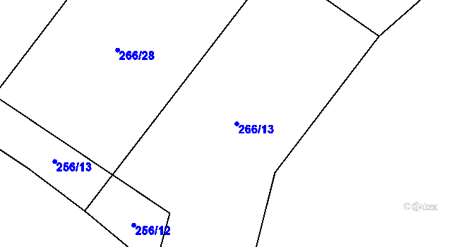 Parcela st. 266/13 v KÚ Kouty u Smilkova, Katastrální mapa