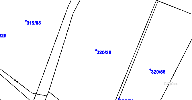 Parcela st. 320/28 v KÚ Kouty u Smilkova, Katastrální mapa