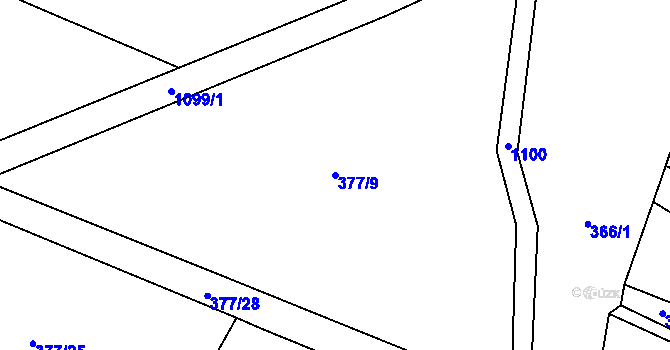 Parcela st. 377/9 v KÚ Kouty u Smilkova, Katastrální mapa