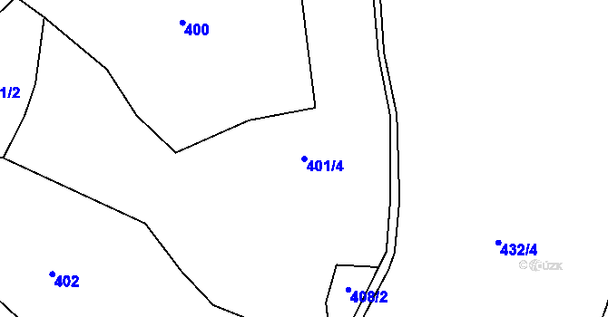 Parcela st. 401/4 v KÚ Kouty u Smilkova, Katastrální mapa