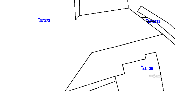 Parcela st. 472/6 v KÚ Kouty u Smilkova, Katastrální mapa
