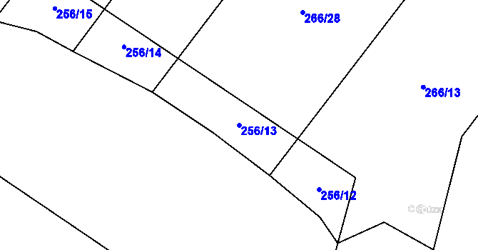 Parcela st. 256/13 v KÚ Kouty u Smilkova, Katastrální mapa