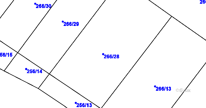 Parcela st. 266/28 v KÚ Kouty u Smilkova, Katastrální mapa