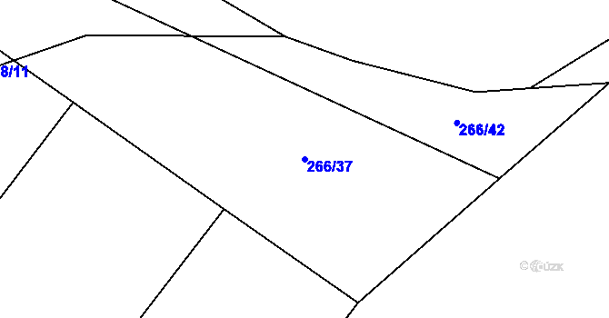 Parcela st. 266/37 v KÚ Kouty u Smilkova, Katastrální mapa