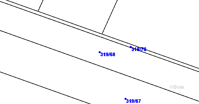 Parcela st. 319/68 v KÚ Kouty u Smilkova, Katastrální mapa