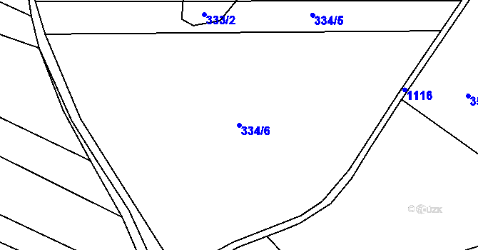 Parcela st. 334/6 v KÚ Kouty u Smilkova, Katastrální mapa