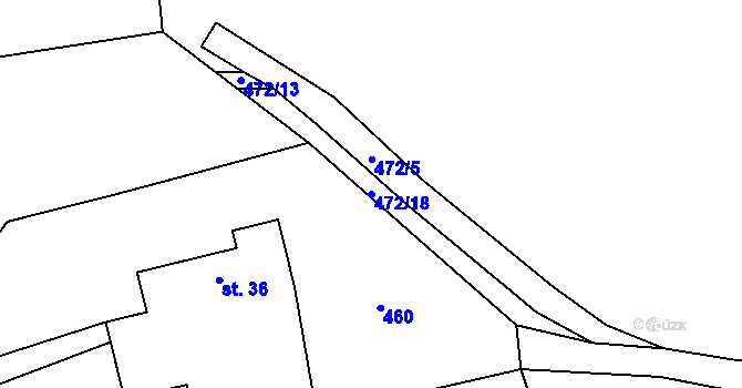 Parcela st. 472/18 v KÚ Kouty u Smilkova, Katastrální mapa