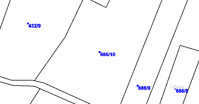 Parcela st. 666/10 v KÚ Kouty u Smilkova, Katastrální mapa