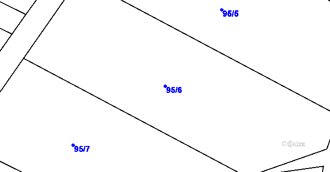 Parcela st. 95/6 v KÚ Kouty u Smilkova, Katastrální mapa