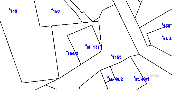 Parcela st. 131 v KÚ Smilkov, Katastrální mapa