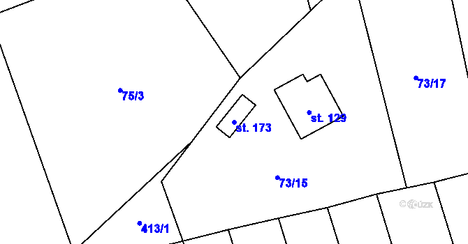 Parcela st. 173 v KÚ Smilkov, Katastrální mapa