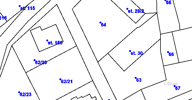 Parcela st. 62/31 v KÚ Smilkov, Katastrální mapa