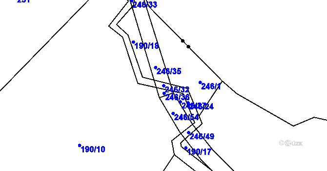 Parcela st. 246/32 v KÚ Smilkov, Katastrální mapa