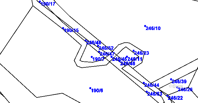 Parcela st. 246/47 v KÚ Smilkov, Katastrální mapa