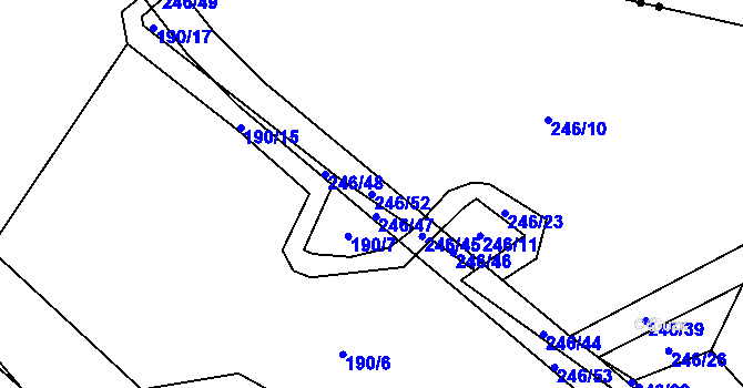 Parcela st. 246/52 v KÚ Smilkov, Katastrální mapa