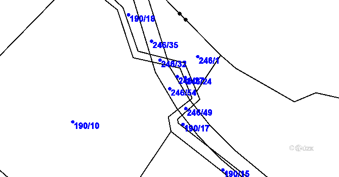 Parcela st. 246/54 v KÚ Smilkov, Katastrální mapa
