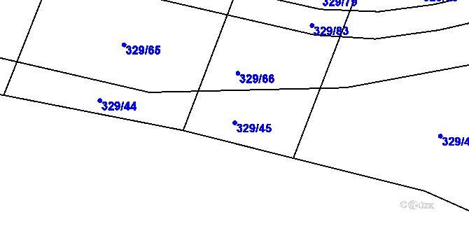 Parcela st. 329/45 v KÚ Smilkov, Katastrální mapa