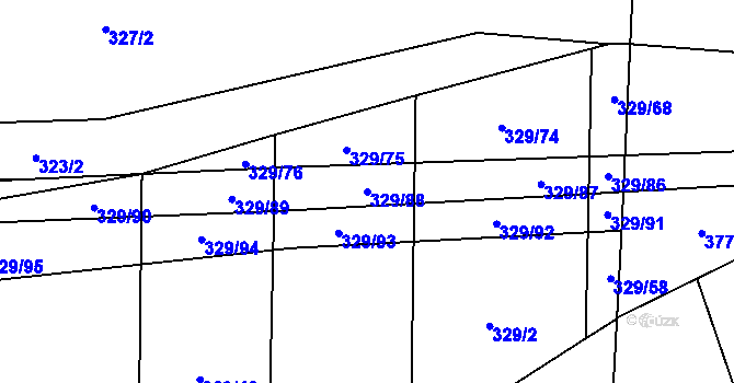 Parcela st. 329/88 v KÚ Smilkov, Katastrální mapa
