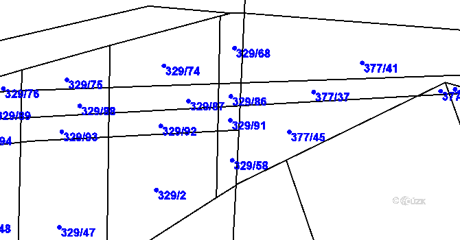 Parcela st. 329/91 v KÚ Smilkov, Katastrální mapa