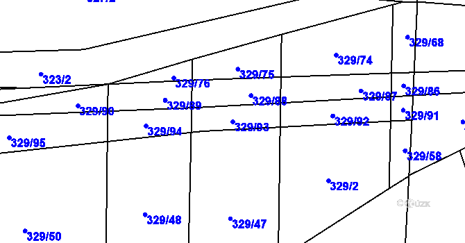 Parcela st. 329/93 v KÚ Smilkov, Katastrální mapa