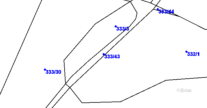Parcela st. 333/43 v KÚ Smilkov, Katastrální mapa