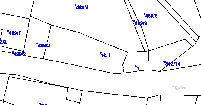 Parcela st. 1 v KÚ Pozovice, Katastrální mapa