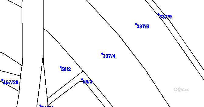 Parcela st. 337/4 v KÚ Pozovice, Katastrální mapa
