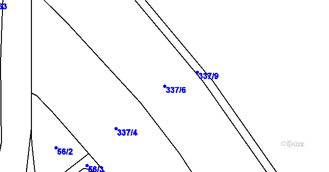 Parcela st. 337/6 v KÚ Pozovice, Katastrální mapa