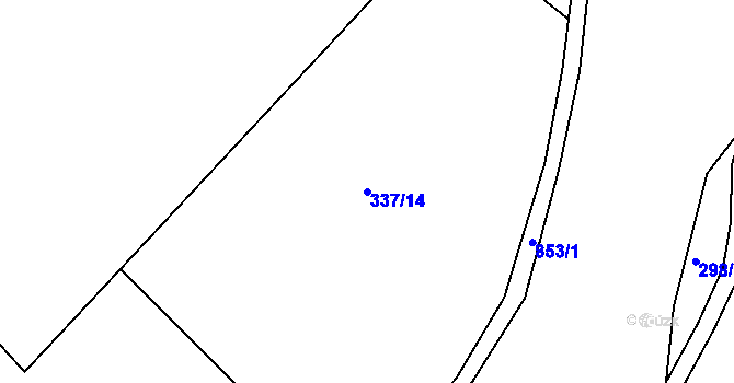 Parcela st. 337/14 v KÚ Pozovice, Katastrální mapa