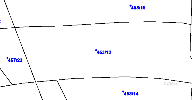 Parcela st. 453/12 v KÚ Pozovice, Katastrální mapa