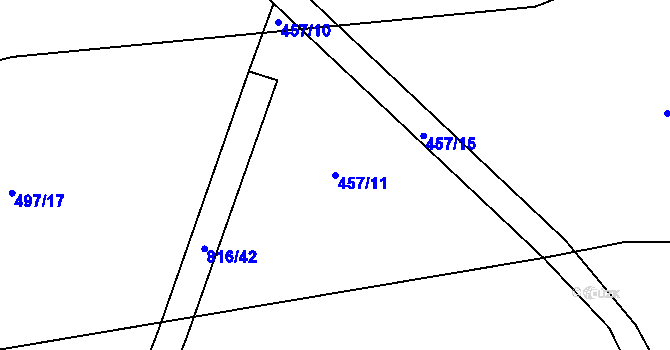 Parcela st. 457/11 v KÚ Pozovice, Katastrální mapa