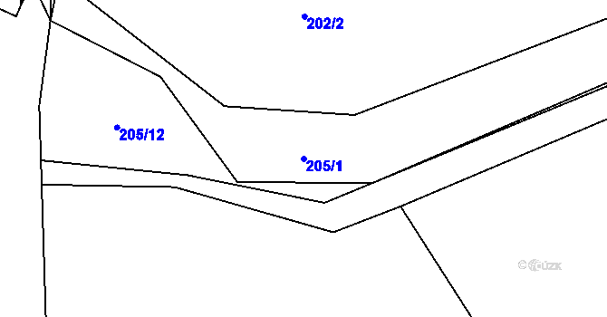 Parcela st. 205/1 v KÚ Smilov u Štoků, Katastrální mapa