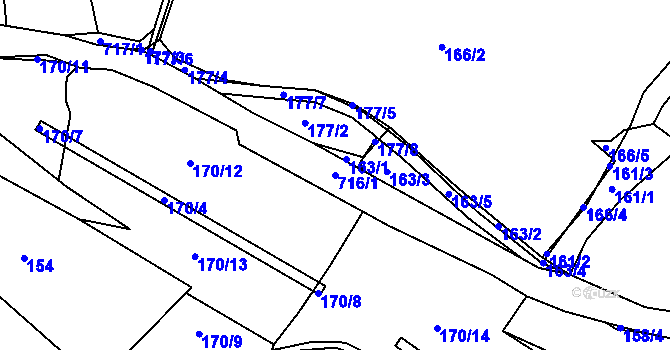 Parcela st. 716/1 v KÚ Smilov u Štoků, Katastrální mapa