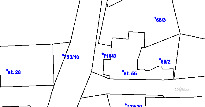 Parcela st. 716/8 v KÚ Smilov u Štoků, Katastrální mapa