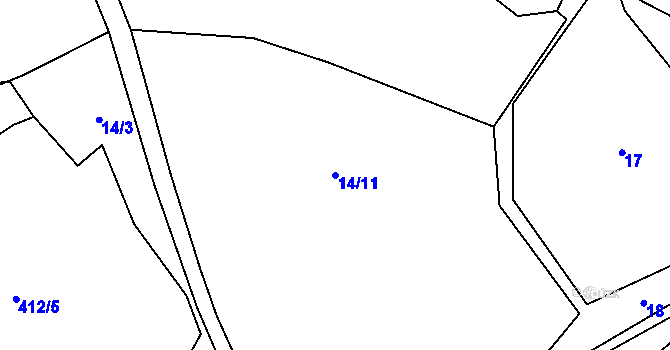 Parcela st. 14/11 v KÚ Smilov u Štoků, Katastrální mapa