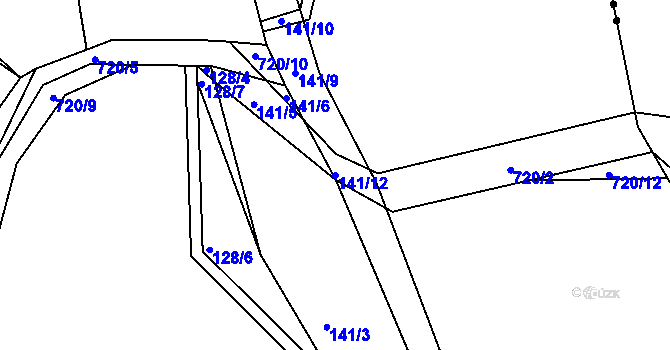 Parcela st. 141/12 v KÚ Smilov u Štoků, Katastrální mapa
