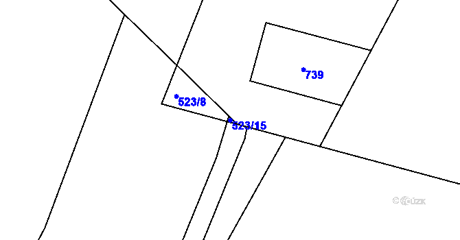 Parcela st. 523/15 v KÚ Smilov u Štoků, Katastrální mapa