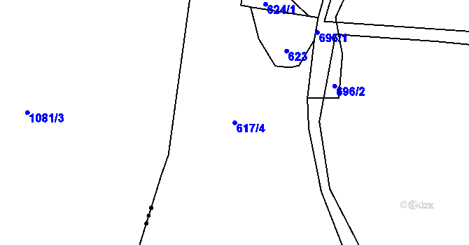 Parcela st. 617/4 v KÚ Smilov u Štoků, Katastrální mapa