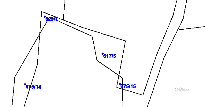 Parcela st. 617/5 v KÚ Smilov u Štoků, Katastrální mapa