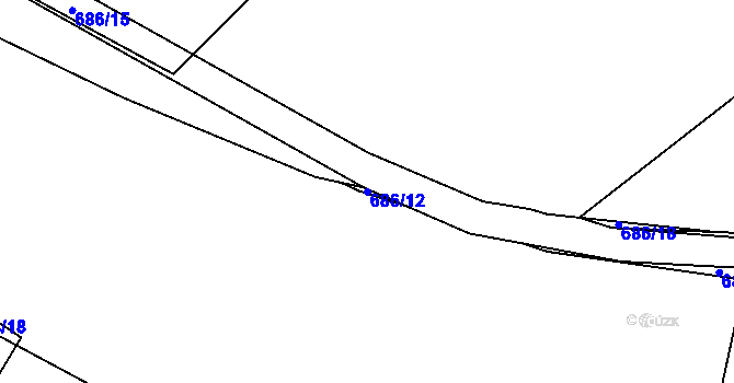 Parcela st. 686/12 v KÚ Smilov u Štoků, Katastrální mapa