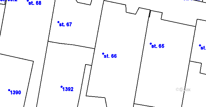 Parcela st. 66 v KÚ Smilovice, Katastrální mapa