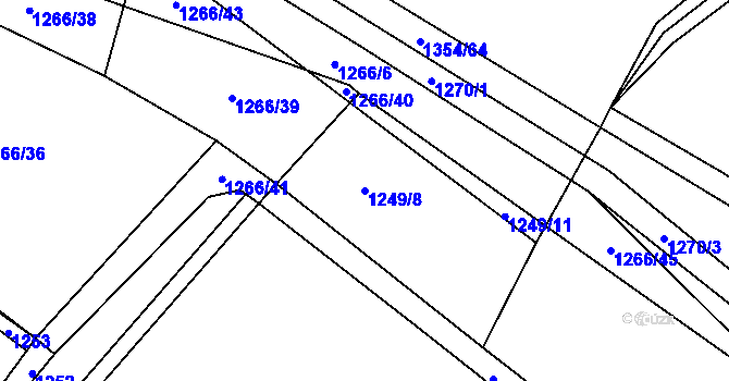 Parcela st. 1249/8 v KÚ Smilovice, Katastrální mapa